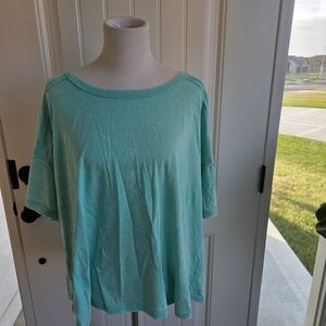 Zenana Outfitters Relaxed Aqua Short Sleeve Tee